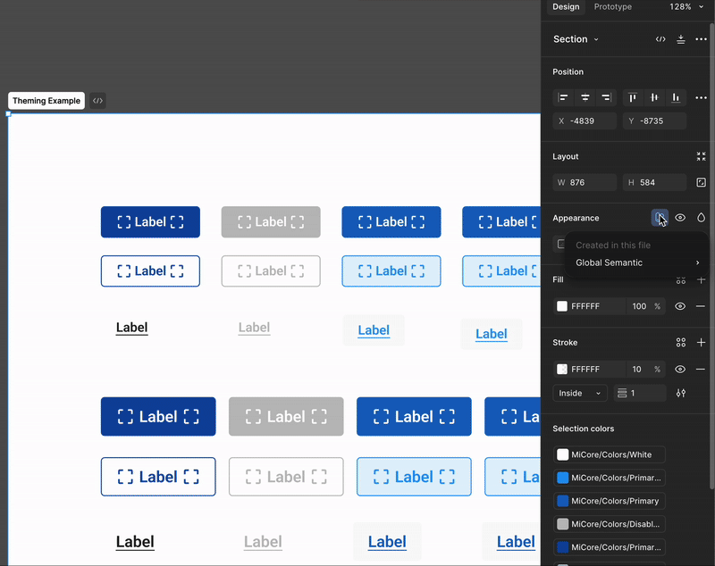 Animated product theming system
