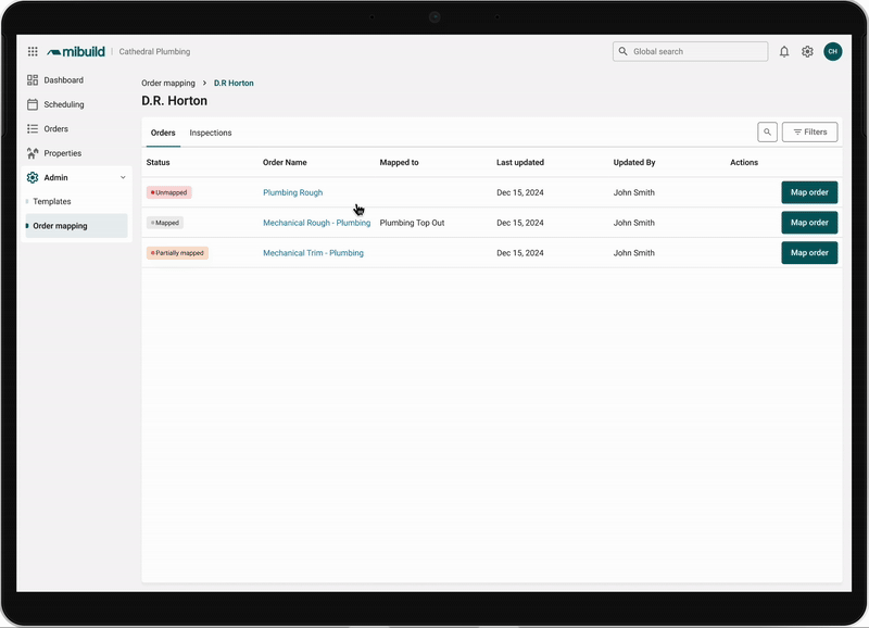 Animated cross-tenant order mapping prototype